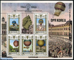 Korea, North 1982 200 Years Aviation 5v M/s, Mint NH, Transport - Balloons - Montgolfières