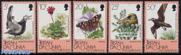 Tristan Da Cunha 1986 Inaccessible Island 5v, Mint NH, Nature - Animals (others & Mixed) - Birds - Butterflies - Flowe.. - Tristan Da Cunha