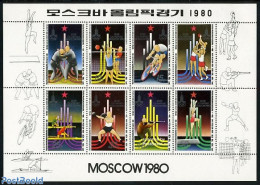 Korea, North 1979 Olympic Games 8v M/s, Mint NH, Sport - Boxing - Cycling - Olympic Games - Shooting Sports - Pugilato