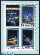 Korea, North 1982 Space In Future 3v M/s, Mint NH, Transport - Space Exploration - Art - Science Fiction - Ohne Zuordnung