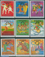 Cambodia 1975 Olympic Games 9v, Mint NH, Sport - Athletics - Fencing - Kayaks & Rowing - Olympic Games - Leichtathletik