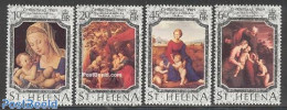 Saint Helena 1989 Christmas, Paintings 4v, Mint NH, Religion - Christmas - Art - Dürer, Albrecht - Paintings - Raphae.. - Natale