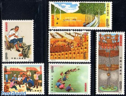 China People’s Republic 1974 Huhsien Farmers 6v, Mint NH, Various - Agriculture - Art - Paintings - Ungebraucht