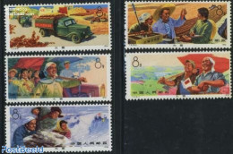 China People’s Republic 1974 Agricultural Workers 5v, Mint NH, Transport - Various - Automobiles - Agriculture - Unused Stamps