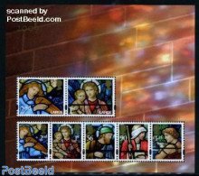Great Britain 2009 Christmas 7v M/s, Mint NH, Religion - Christmas - Art - Stained Glass And Windows - Nuovi