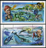 Niger 1998 Jacques Cousteau 6v (2 M/s), Mint NH, History - Nature - Transport - Explorers - Dogs - Sea Mammals - Ships.. - Explorateurs