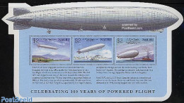 Nauru 2003 Zeppelin 3v M/s, Mint NH, Transport - Ships And Boats - Zeppelins - Ships