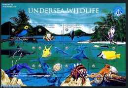 Djibouti 1998 Fauna 12v M/s, Mint NH, Nature - Animals (others & Mixed) - Birds - Fish - Frogs & Toads - Monkeys - Sea.. - Vissen