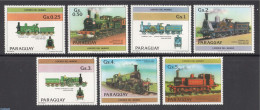 Paraguay 1984 Railways 7v, Mint NH, Transport - Railways - Trains