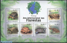 Mozambique 2011 Int. Forest Year, Turtles 6v M/s, Mint NH, Nature - Reptiles - Turtles - Mozambique