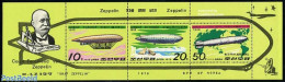 Korea, North 1979 Zeppelins 3v M/s, Mint NH, Nature - Transport - Various - Sea Mammals - Zeppelins - Maps - Zeppeline