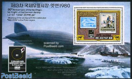 Korea, North 1980 Int. Stamp Fair Essen S/s, Mint NH, Science - Transport - The Arctic & Antarctica - Stamps On Stamps.. - Stamps On Stamps