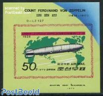 Korea, North 1979 Zeppelin S/s, Imperforated, Mint NH, Transport - Various - Zeppelins - Maps - Zeppelins