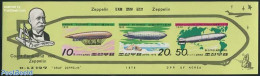 Korea, North 1979 Zeppelins 3v M/s, Imperforated, Mint NH, Nature - Science - Transport - Various - Sea Mammals - The .. - Zeppelines