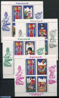 Korea, North 1979 Int. Year Of The Child 4 M/s, Mint NH, Transport - Various - Aircraft & Aviation - Railways - Ships .. - Flugzeuge