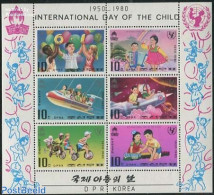 Korea, North 1980 Int. Childrens Day 6v M/s, Mint NH, Performance Art - Sport - Transport - Various - Music - Cycling .. - Musica