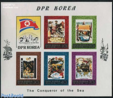 Korea, North 1980 Conqueror Of The Sea 6v M/s Imperforated, Mint NH, History - Transport - Explorers - Ships And Boats - Explorers
