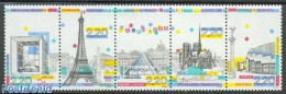 France 1989 Paris Views 5v [::::], Mint NH, Religion - Churches, Temples, Mosques, Synagogues - Art - Modern Architect.. - Ongebruikt