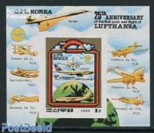 Korea, North 1980 25 Years Lufthansa S/s, Mint NH, Transport - Aircraft & Aviation - Flugzeuge