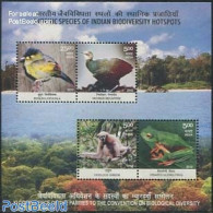 India 2012 Endemic Species Of Biodiversity Hotspots S/s, Mint NH, Nature - Animals (others & Mixed) - Birds - Frogs & .. - Nuevos
