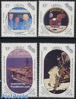 Liberia 1989 Moonlanding Anniversary 4v, Mint NH, Transport - Ships And Boats - Space Exploration - Bateaux