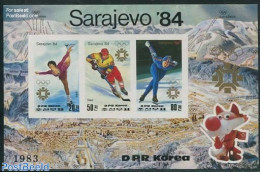 Korea, North 1983 Sarajevo Winter Olympics 3v M/s, Imperforated, Mint NH, Sport - Skating - Korea, North