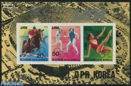 Korea, North 1983 Olympic Games, LA 1984 S/s, Imperforated, Mint NH, Nature - Sport - Horses - Fencing - Gymnastics - .. - Escrime