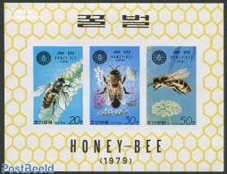 Korea, North 1979 Honey Bees 3v M/s, Imperforated, Mint NH, Nature - Bees - Insects - Corée Du Nord
