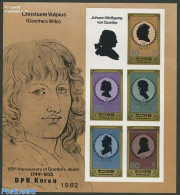 Korea, North 1982 W. Von Goethe S/s Imperforated, Mint NH, History - Germans - Art - Authors - Escritores