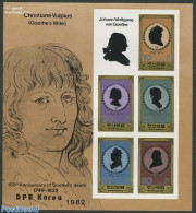 Korea, North 1982 W. Von Goethe S/s Imperforated, Mint NH, History - Germans - Art - Authors - Schriftsteller