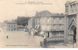 BERGERAC - Place Du Marché Et Portique D'Entrée De L'Eglise Notre Dame - Très Bon état - Bergerac