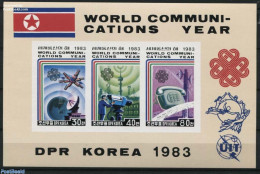 Korea, North 1983 World Communication Year S/s, Imperforated, Mint NH, Performance Art - Science - Transport - Radio A.. - Télécom