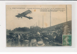 JUVISY - Port-Aviation - Grande Quinzaine De Paris 1909 - Latham Sur Son Aéroplane Au Dessus Des Tribunes - état - Juvisy-sur-Orge