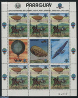 Paraguay 1984 Aviation Bi-centenary M/s, Mint NH, Nature - Transport - Horses - Balloons - Aircraft & Aviation - Zeppe.. - Montgolfières