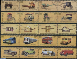 India 2017 Means Of Transport Through The Ages 20v (5x [:::]), Mint NH, Sport - Transport - Cycling - Automobiles - Co.. - Nuovi