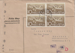 Censored Cover From Switzerland Posted Zürich Oerlikon 9.10.1944 - Censored By Germans In München. Postal Weight 0,04 Kg - Militaria