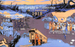 France 2018 End Of World War I S/s, Mint NH, History - Sport - Transport - Militarism - Cycling - Railways - World War I - Unused Stamps