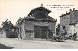 CARCASSONNE - Place Davilla, Le Marché Aux Grains - Très Bon état - Carcassonne