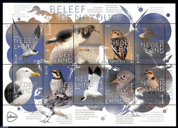 Netherlands 2020 Coastal Birds 10v S-a M/s, Mint NH, Nature - Birds - Unused Stamps
