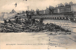 BESANCON - Inondations 1910 - Les Bois En Amont Du Pont De La République - Très Bon état - Besancon