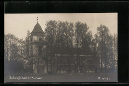 AK Schwefelbad In Kurland, Kirche Hinter Bäumen  - Letland