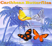 Saint Vincent & The Grenadines 2003 Palm Island, Butterflies 4v M/s, Mint NH, Nature - Butterflies - St.-Vincent En De Grenadines
