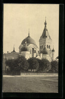 AK Mitau, Russische Kirche Mit Strassenpartie  - Letland