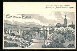AK Bern, Brücke Mit Ortspartie  - Bern