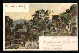 Lithographie St. Beatenberg, Strassenpartie Im Dorf  - Beatenberg