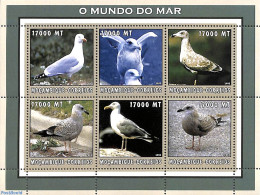 Mozambique 2002 Seagull 6v M/s, Mint NH, Nature - Birds - Mosambik