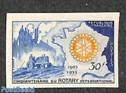 France 1955 50 Years Rotary 1v, Imperforated, Mint NH, Various - Agriculture - Maps - Rotary - Neufs