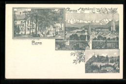 Lithographie Bern, Ortsansicht, Besucher Am Schänzli  - Berne