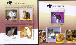 Guinea, Republic 2014 Cats 2 S/s, Mint NH, Nature - Cats - Sonstige & Ohne Zuordnung