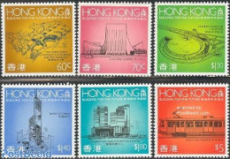 Hong Kong 1989 Constructions 6v, Unused (hinged), Transport - Railways - Trams - Art - Modern Architecture - Nuevos